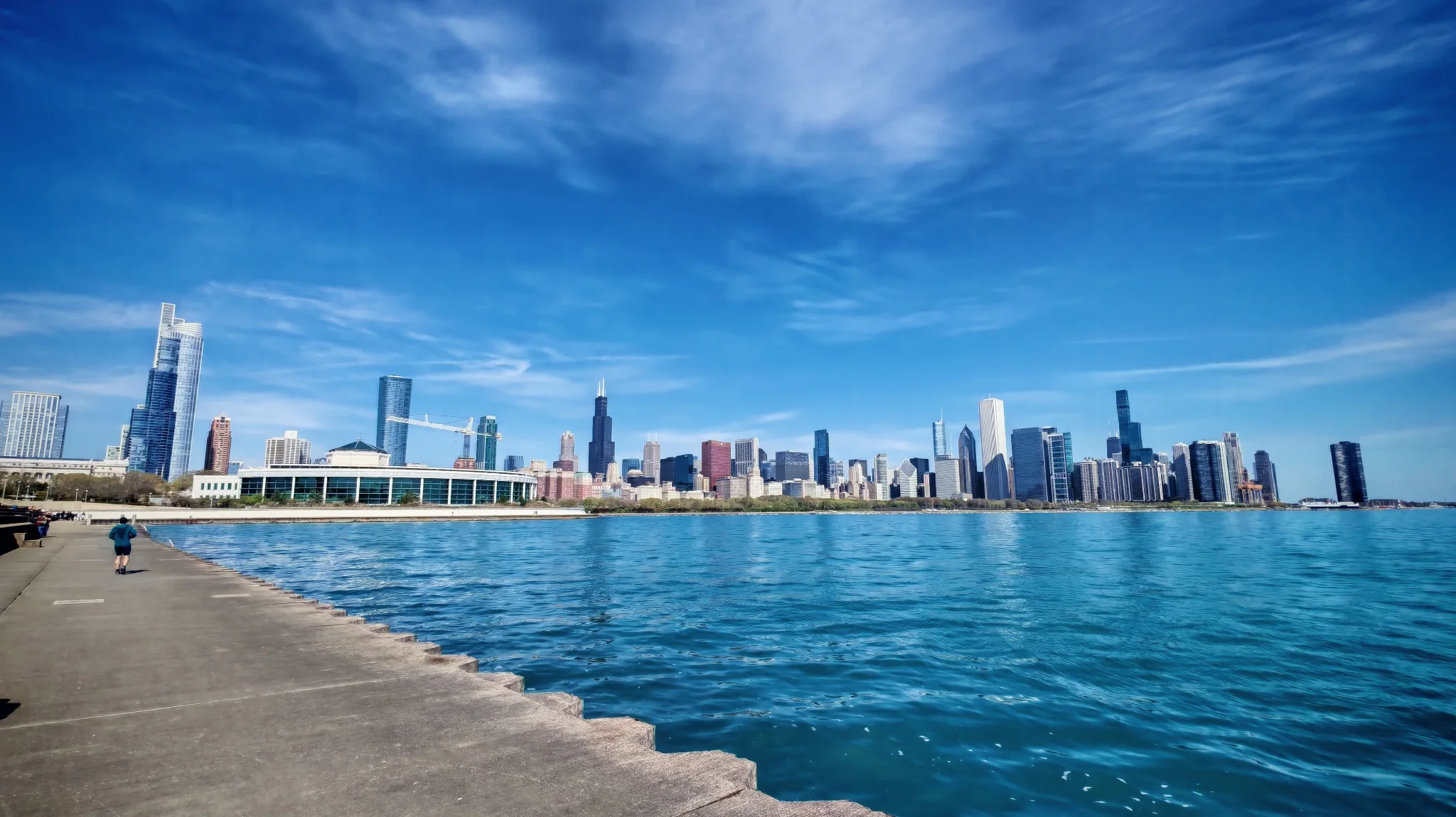 Panorama Chicago nad jeziorem Michigan